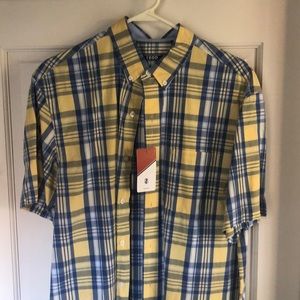 Izod • Blue/Yellow Plaid Button-down